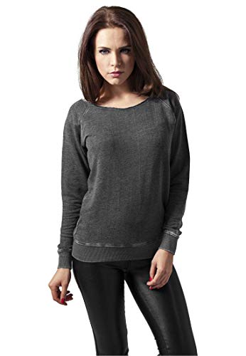 Urban Classics Bluza damska Burnout Open Edge Crew, szary (darkgrey 94), XS