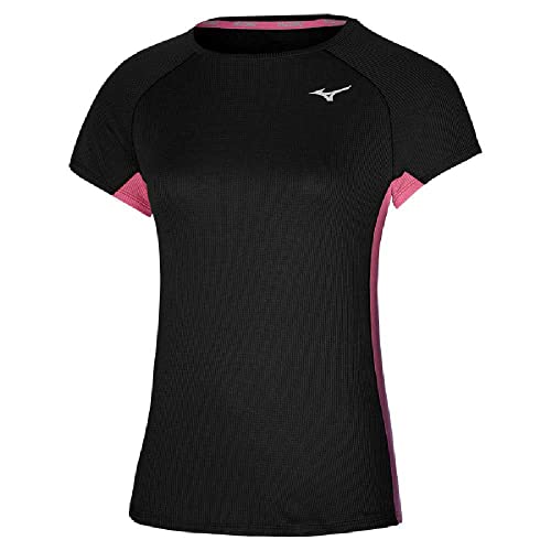 Mizuno Damska koszulka DryAeroFlow do biegania, czarna, XL