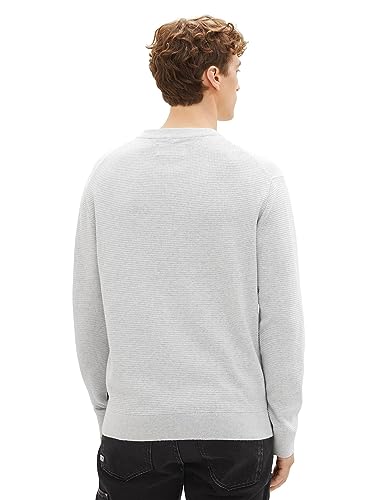 TOM TAILOR Denim sweter męski, 15398 – Light Stone Grey Melange, L