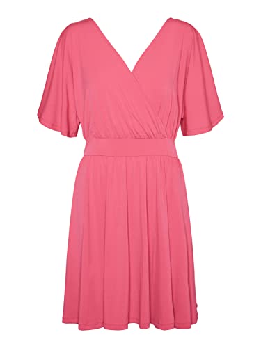 VERO MODA Damska sukienka VMHALI 2/4, krótka sukienka JRS CE, różowa Yarrow, L, różowy, L