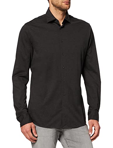 Seidensticker Męska koszula biznesowa – koszula bez prasowania o prostym kroju – Shaped – długi rękaw – kołnierz Kent – 100% bawełna, antracytowy, 38
