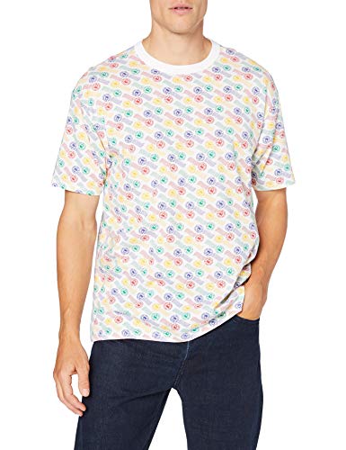 United Colors of Benetton t-shirt męski sweter, Multicolor Stamps Aop 95z, S