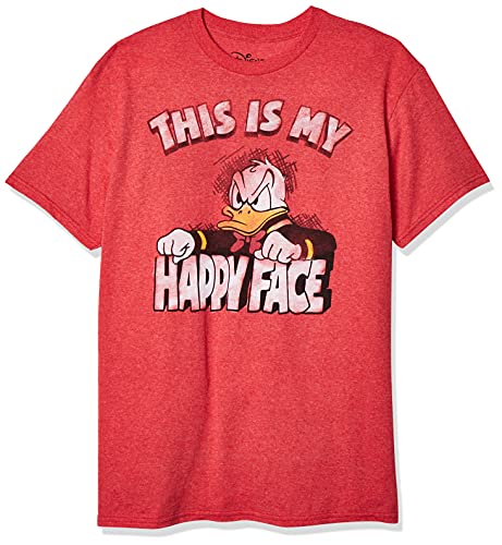 Disney Męska koszulka męska Donald Duck T-shirt męski Donald Duck (opakowanie 1 szt.), Czerwony wrzos, M