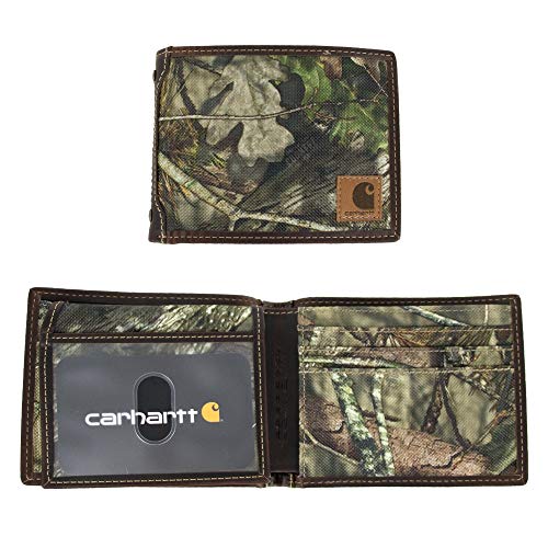 Carhartt Męskie bifold i etui na dokumenty, wytrzymałe portfele, dostępne w stylu skórzanym i płóciennym, Mossy Oak Break-up Camouflage, jeden rozmiar