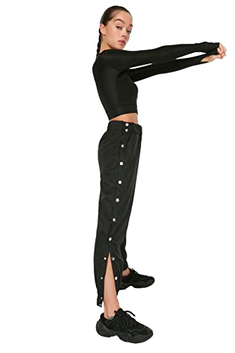 TRENDYOL Damskie spodnie dresowe z tkaniny spadochronowej R, czarny, S