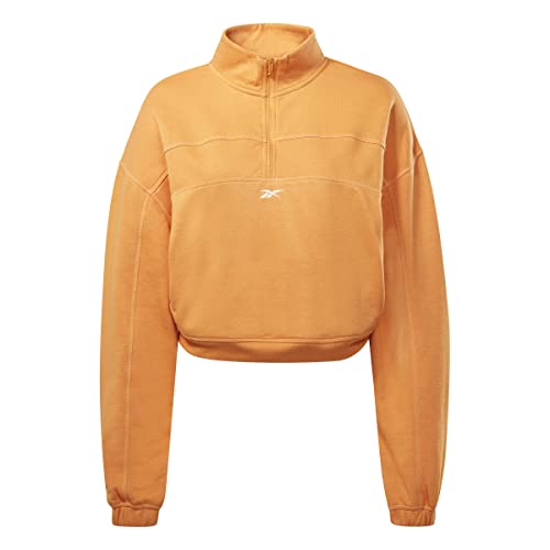 Reebok Damska bluza z dzianiny na suwak 1/4, brzoskwiniowy Fuzz S23-R, L, Peach Fuzz S23-r, L