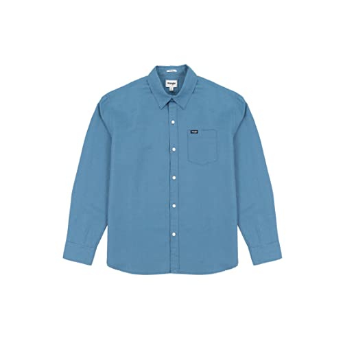 Wrangler Męska koszula 1 PKT, Captains Blue, rozmiar 4XL, Captains Blue, 4XL