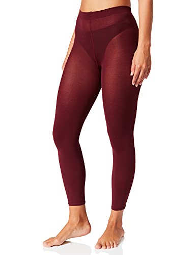 FALKE Kobiety Legginsy Cotton Touch W LE Kryjący grube jednokolorowe 1 Para, Czerwony (Barolo 8596), M