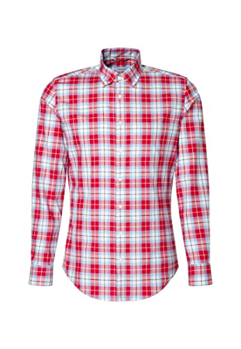 Seidensticker Męska koszula z długim rękawem slim fit, czerwony, 38