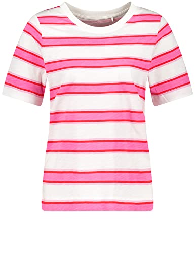 GERRY WEBER Edition Damska koszulka 870044-44006, czerwona/pomarańczowa/fioletowa/różowa prążki, 48, czerwony/pomarańczowy/liliowy/różowy w pasku, 48