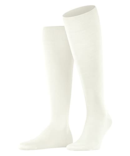 FALKE Mężczyźni Podkolanówki ClimaWool M KH Trwały Lyocell Wełna długie jednokolorowe 1 Para, Biały (Off-White 2040), 39-40