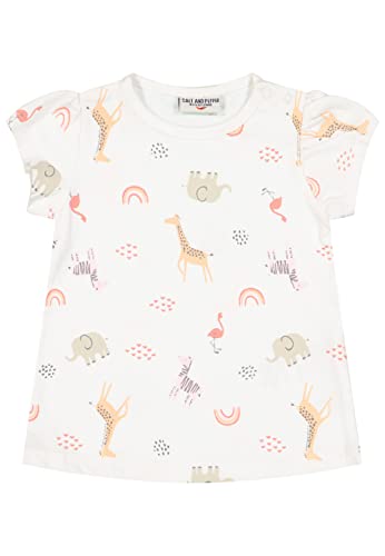 SALT AND PEPPER Dziewczęca koszulka dziewczęca S/S Animal AOP T-Shirt, biała, normalna, biały, 86 cm