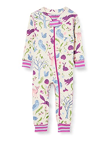 Hatley Kostium dla dziewczynki Organic Cotton Footed śpioszki dla małych dzieci, Magical Forest., 0-3 Miesiące