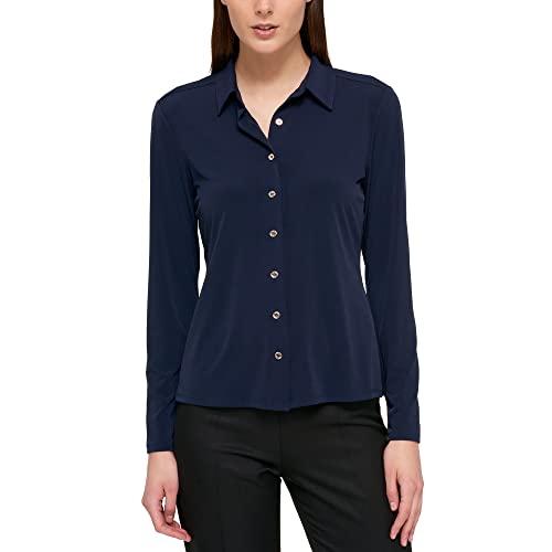 Tommy Hilfiger Bluzka damska z długim rękawem i kołnierzem z przodu, Nord, S, Północ, S, Północ, S