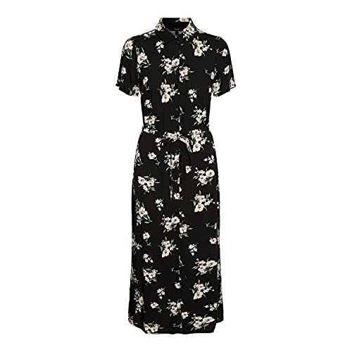 Vero Moda Vmsimply Easy SS długa koszula Dres GA Noos sukienka damska, czarny, S