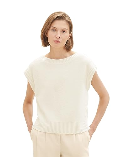 TOM TAILOR Damski sweter, 10354 - Soft Beige Solid, L