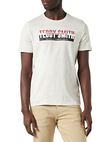 Teddy Smith Koszulka męska z okrągłym dekoltem - T-Gordon MC Jersey, Kość słoniowa Wrzos biały, XXL