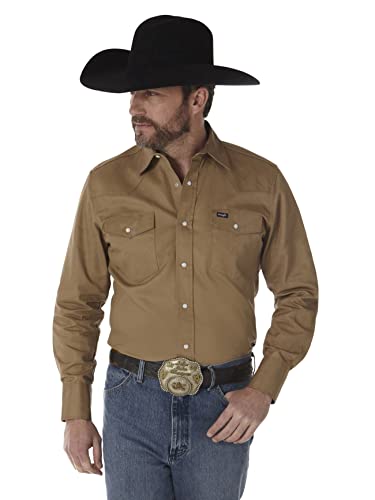 Wrangler Męska koszula robocza z długim rękawem o kroju kowbojskim, mocne wykończenie, Skóra surowa, 3XL