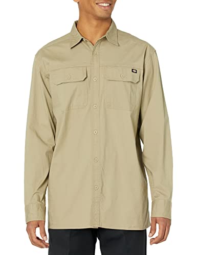 Dickies Męska koszula z długim rękawem z kołnierzem button down, Desert Piasek, duża