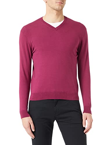 United Colors of Benetton Męski T-shirt z dekoltem w serek M/L 10cvu4642, sweter, fioletowy 2l4, średni
