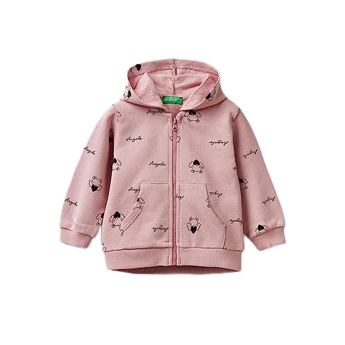 United Colors of Benetton Sweter dziewczęcy kardigan, Rosa F, 3 Miesiące