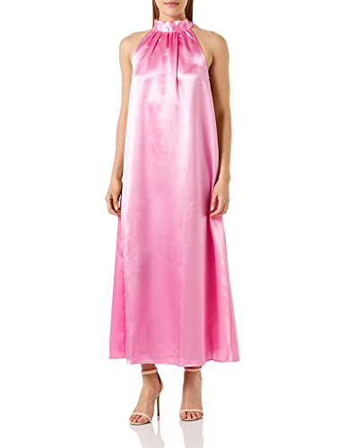 Vila Damska sukienka Visittas z kołnierzem maxi Dress-Noos, Begonia Pink, 40