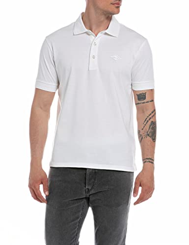 Replay Męska koszulka polo, Off White 801, M