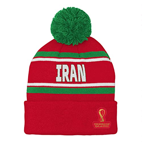 FIFA Oficjalna czapka z pomponem Mistrzostwa Świata 2022, dla dorosłych, biały Iran