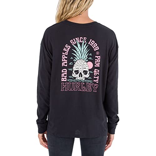Hurley Damska koszulka Bad Apples Oversized Ls, kawior, S, Kawior, S