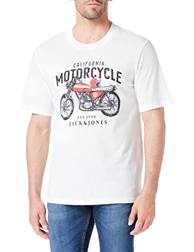 JACK & JONES T-shirt męski Jprblubiker Tee Tg, Cloud Dancer, XL