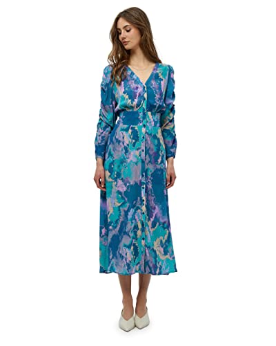 Minus Sukienka damska Tamira 2, Ocean Green Print, 16