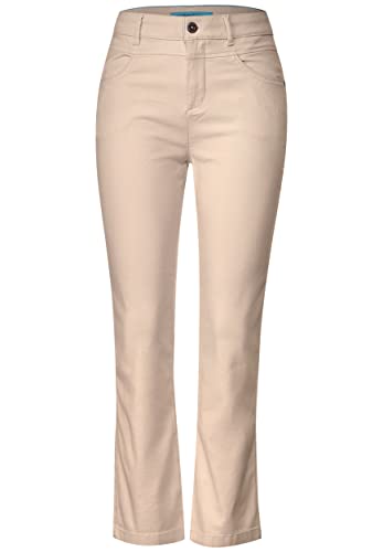 Street One Damskie spodnie materiałowe Bootcut, Lekki gładki piasek, 42W / 28L