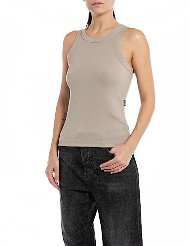 Replay Damski tank top slim fit, 822 piaskowy, S