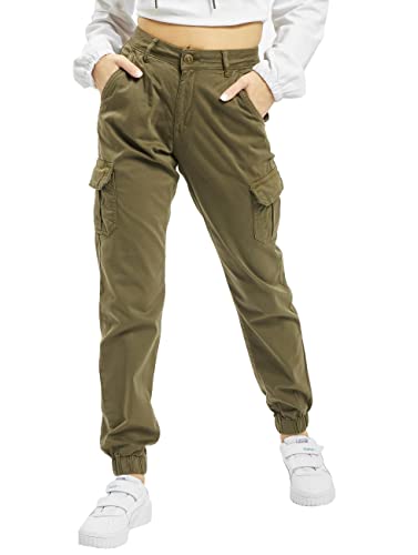 Urban Classics Damskie spodnie z wysokim stanem Cargo Spodnie damskie, Zielony (Olive 00176)