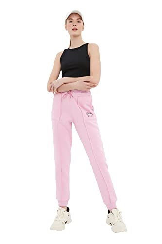 Trendyol Damskie spodnie dresowe Różowy luźny jogger sportowy sportowy strój sportowy, różowy, XS