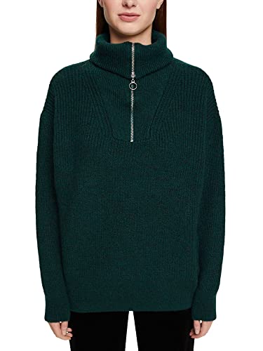 edc by ESPRIT Sweter damski, 370 / zielony, XL