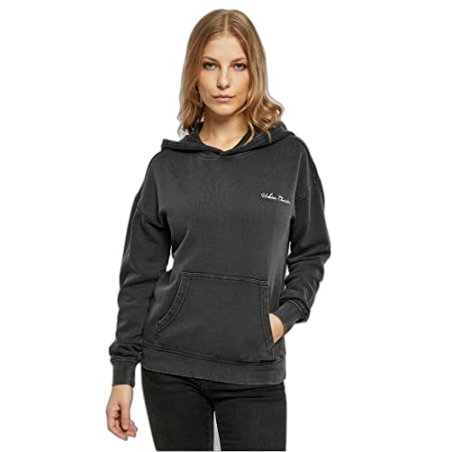 Urban Classics Damska bluza z kapturem Small Embroidery Terry Hoody, czarny, XXL