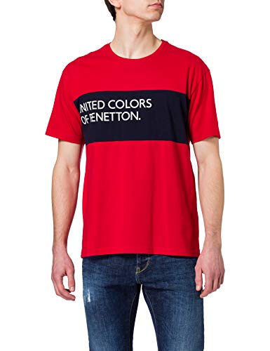 United Colors of Benetton Męski T-shirt 3bl0j17j0 sweter, Rosso 015, XS