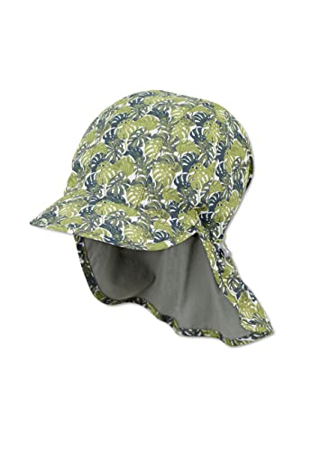 Sterntaler Unisex dziecięcy parasol dwustronny. Kark liście czapka dziecięca, ciemnozielona, normalna, ciemnozielony, 49