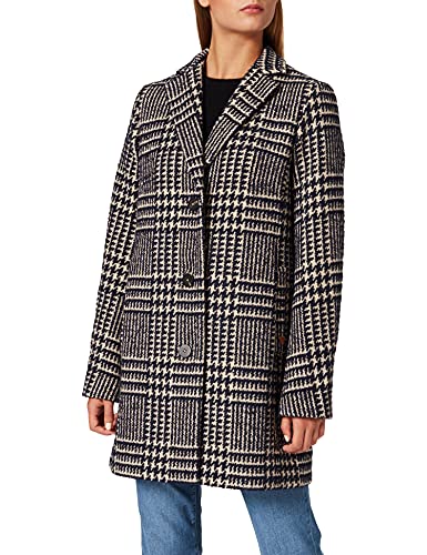 camel active płaszcz damski 2501, wielokolorowy (Blue Beige Checked 43), 42