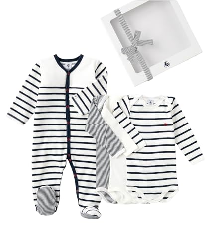 Petit Bateau Niemowlęta chłopięca piżama A08SM Sleep Well i 3 body, wariant 1, 3 miesiące, wariant 1, 3 miesi?cy