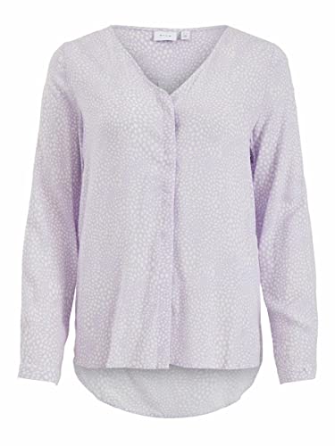 Vila Damska bluzka Vipaya z dekoltem w serek L/S, Pastel Lilac/Aop: sally, 40