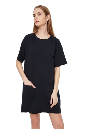 Trendyol Damska torebka szczegółowa, dziergana sukienka, granatowa, mała