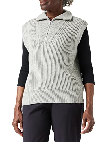 French Connection Damski sweter bez rękawów z zamkiem błyskawicznym JUMPR Sweter, szary, XL, szary, XL
