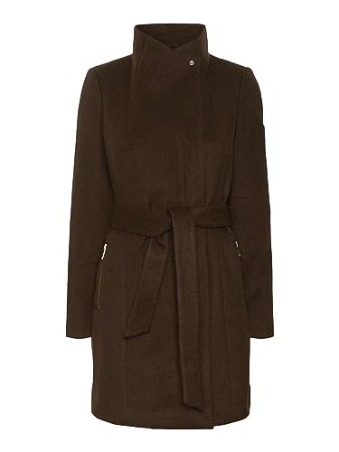 VERO MODA Płaszcz damski, Coffee Bean/Szczegóły: Solid, M