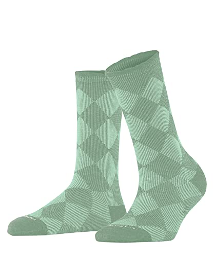 Burlington Kobiety Skarpety Dalston W SO Organiczna Trwała Bawełna Wełna Dziewicza z wzorem 1 Para, Zielony (Mineral Green 7016), 36-41