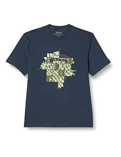 Blauer Męski t-shirt z krótkim rękawem, 888, 42, 888 niebieski, 40
