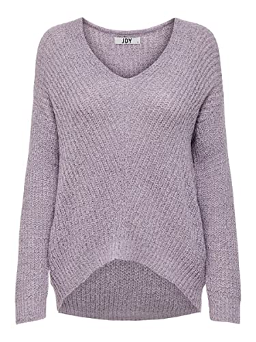 JACQUELINE de YONG Damski sweter z dzianiny z dekoltem w serek XXSPastel Lilac