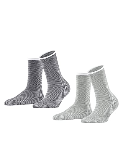 ESPRIT Kobiety Skarpety Allover Stripe 2-Pack W SO Organiczna Bawełna z wzorem 2 Pak, Wielokolorowy (Sortiment 0010), 39-42