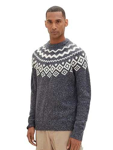 TOM TAILOR sweter męski, 34152 - Sky Captain Twotone Neps, M